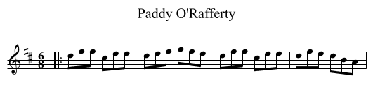 Paddy O'Rafferty - staff notation