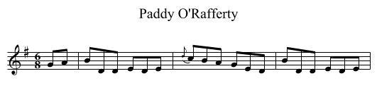 Paddy O'Rafferty - staff notation