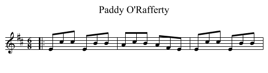 Paddy O'Rafferty - staff notation