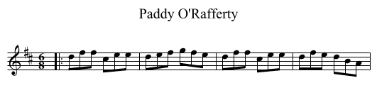Paddy O'Rafferty - staff notation