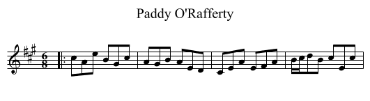 Paddy O'Rafferty - staff notation