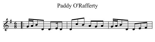 Paddy O'Rafferty - staff notation