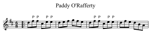 Paddy O'Rafferty - staff notation
