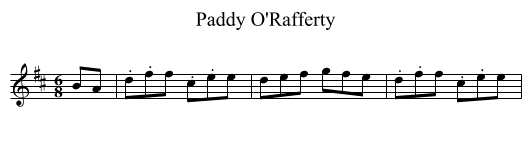 Paddy O'Rafferty - staff notation