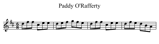 Paddy O'Rafferty - staff notation