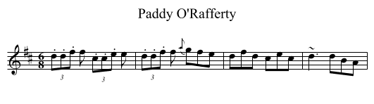 Paddy O'Rafferty - staff notation
