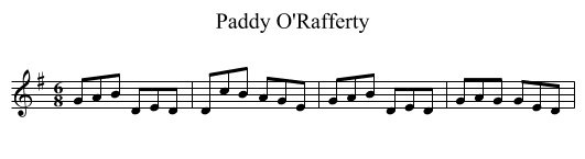 Paddy O'Rafferty - staff notation