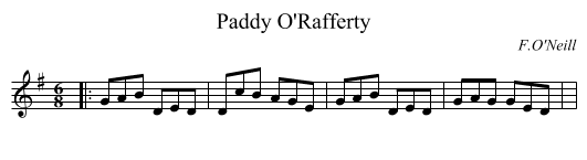 Paddy O'Rafferty - staff notation