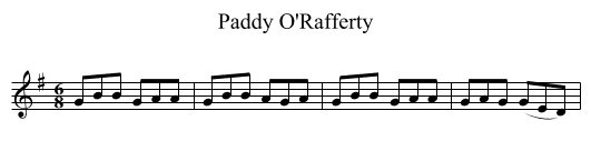 Paddy O'Rafferty - staff notation