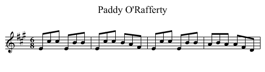 Paddy O'Rafferty - staff notation