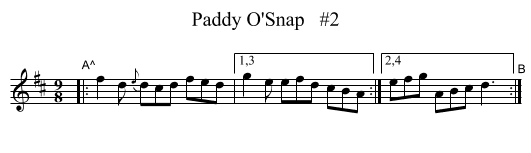 Paddy O'Snap   #2 - staff notation