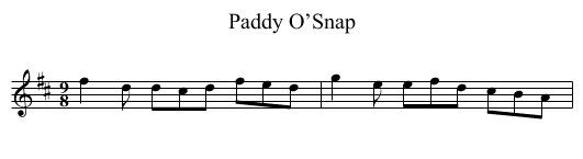 Paddy O’Snap - staff notation