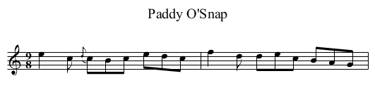 Paddy O'Snap - staff notation