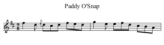 Paddy O'Snap - staff notation