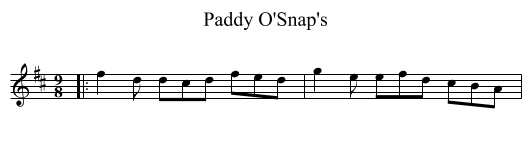 Paddy O'Snap's - staff notation