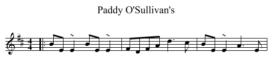 Paddy O'Sullivan's - staff notation