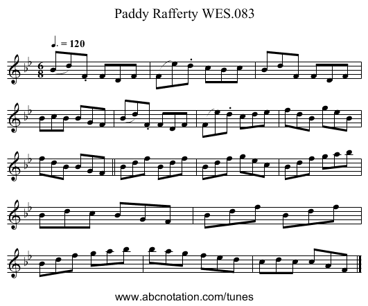 Paddy Rafferty WES.083 - staff notation