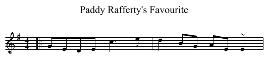 Paddy Rafferty's Favourite - staff notation