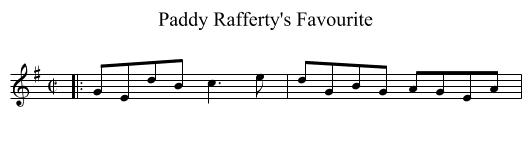 Paddy Rafferty's Favourite - staff notation