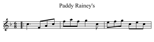 Paddy Rainey's - staff notation