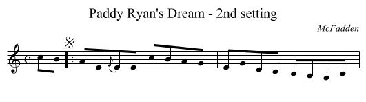 Paddy Ryan's Dream - 2nd setting - staff notation