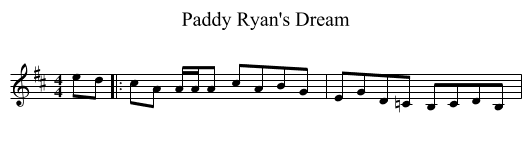 Paddy Ryan's Dream - staff notation