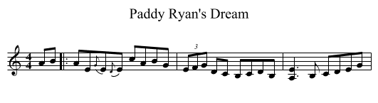 Paddy Ryan's Dream - staff notation