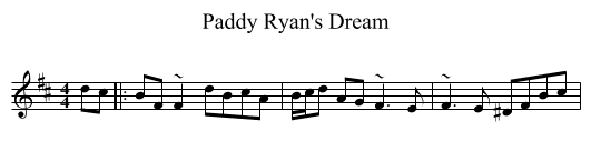 Paddy Ryan's Dream - staff notation