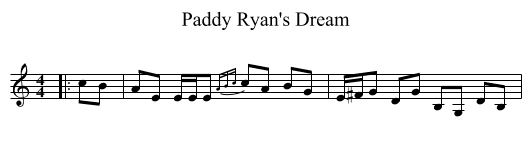 Paddy Ryan's Dream - staff notation