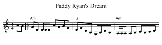 Paddy Ryan's Dream - staff notation