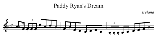 Paddy Ryan's Dream - staff notation