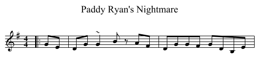 Paddy Ryan's Nightmare - staff notation