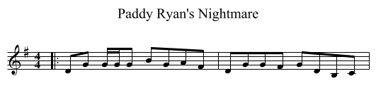 Paddy Ryan's Nightmare - staff notation