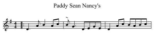 Paddy Sean Nancy's - staff notation