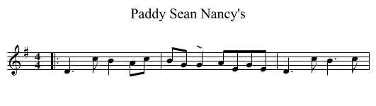 Paddy Sean Nancy's - staff notation