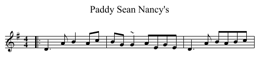 Paddy Sean Nancy's - staff notation