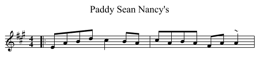 Paddy Sean Nancy's - staff notation