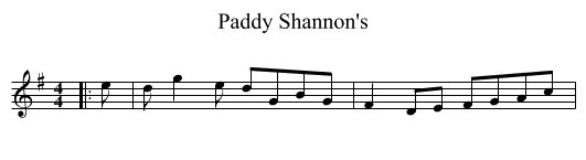 Paddy Shannon's - staff notation