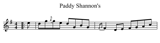 Paddy Shannon's - staff notation