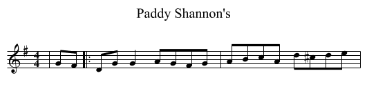 Paddy Shannon's - staff notation