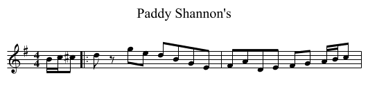 Paddy Shannon's - staff notation