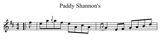 Paddy Shannon's - staff notation