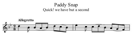 Paddy Snap - staff notation