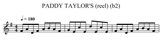 PADDY TAYLOR'S (reel) (b2) - staff notation