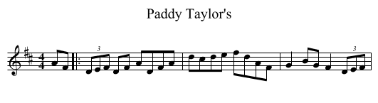 Paddy Taylor's - staff notation