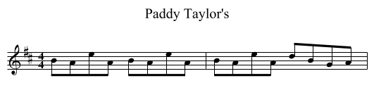Paddy Taylor's - staff notation