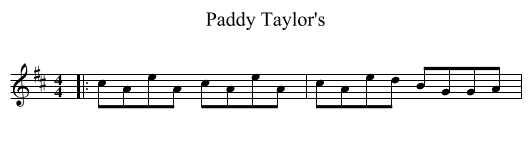 Paddy Taylor's - staff notation
