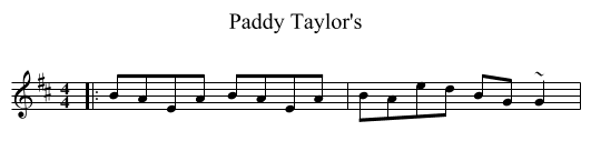 Paddy Taylor's - staff notation