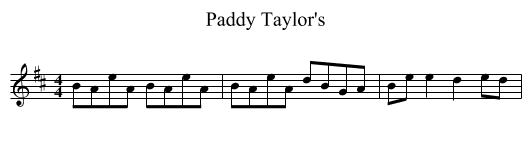 Paddy Taylor's - staff notation