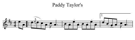 Paddy Taylor's - staff notation